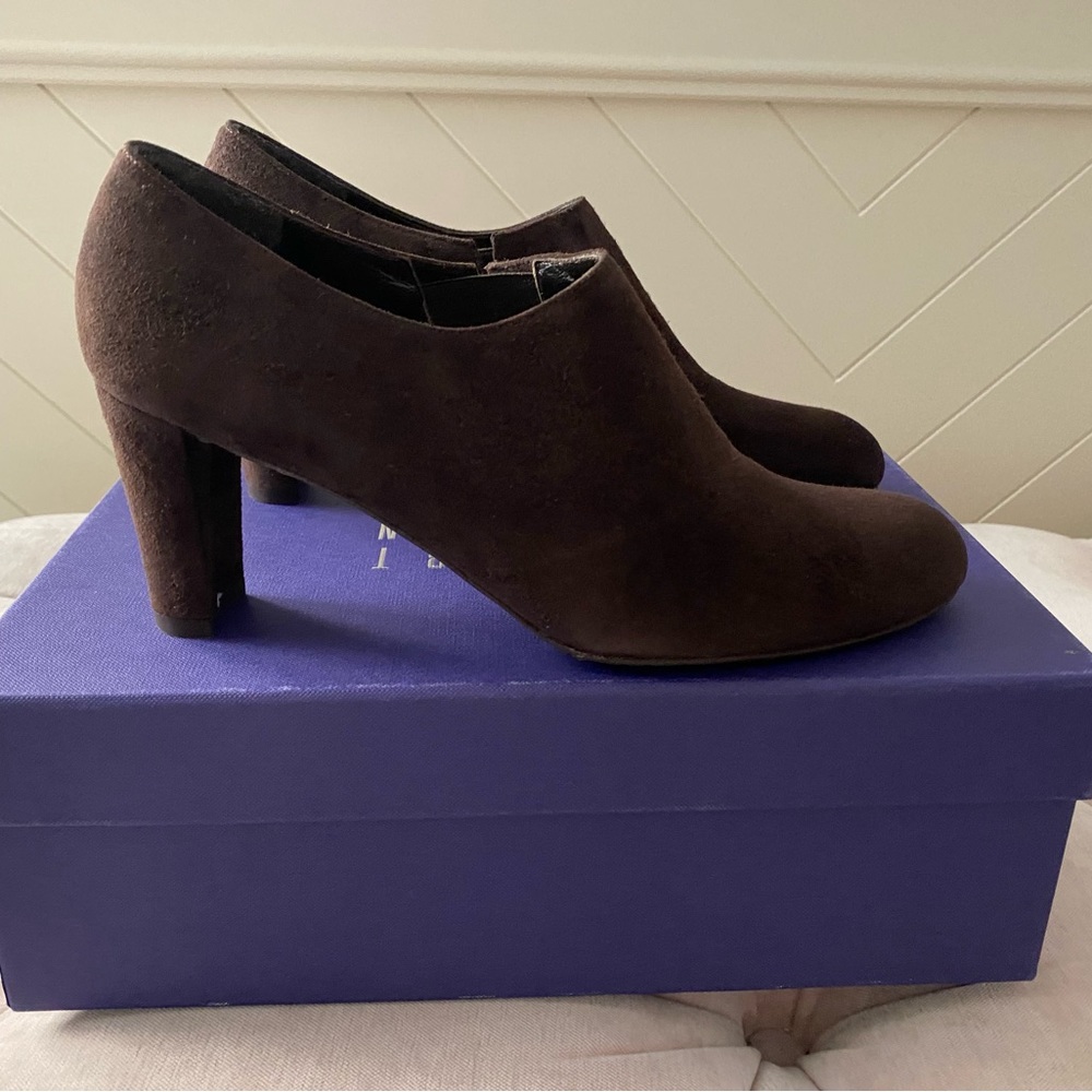 Stuart Weitzman "Unique" Cola (Dark Brown) Suede … - image 1